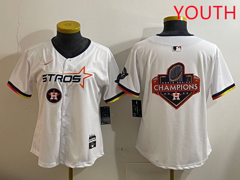 Youth Houston Astros Blank White three generations Joint Name Nike 2025 MLB Jersey style 25